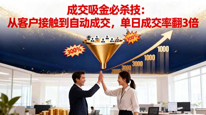 吸金成交营销必杀技：从客户接触到自动成交，单日成交率翻3倍-87创业网