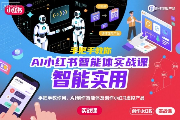AI小红书智能体实战课，手把手教你用AI制作智能体及创作小红书虚拟产品，提效+内容商业化-87创业网