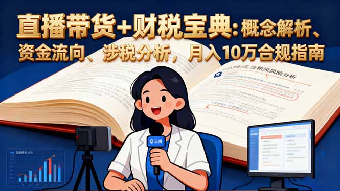 直播带货+财税宝典：概念解析、资金流向、涉税分析，月入10万合规指南-87创业网