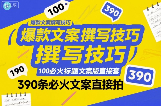 爆款文案撰写技巧，100个必火标题文案模版直接套，390条必火文案直接拍-87创业网