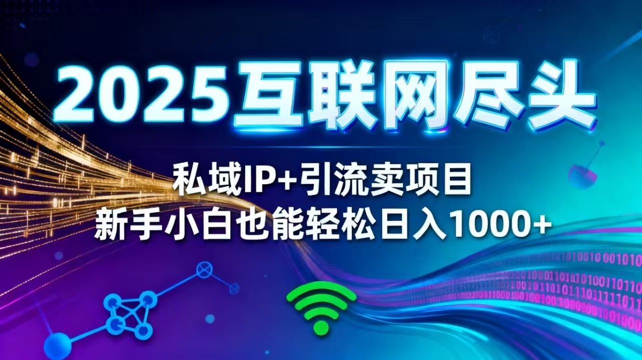 2025网创尽头王炸项目！私域 IP + 精准引流，新手小白在家躺赚日入 1000+-87创业网