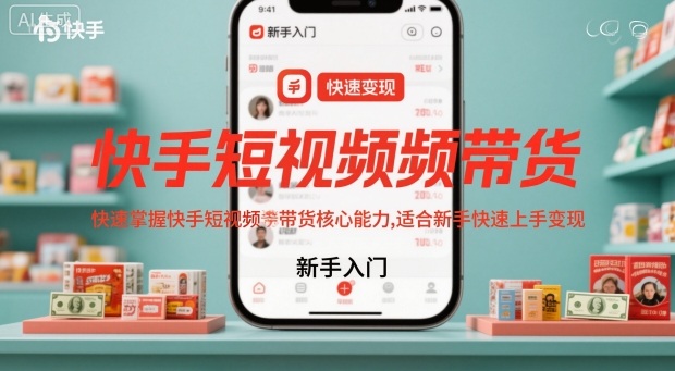 快手短视频带货，快速掌握快手短视频带货核心能力，适合新手快速上手变现-87创业网