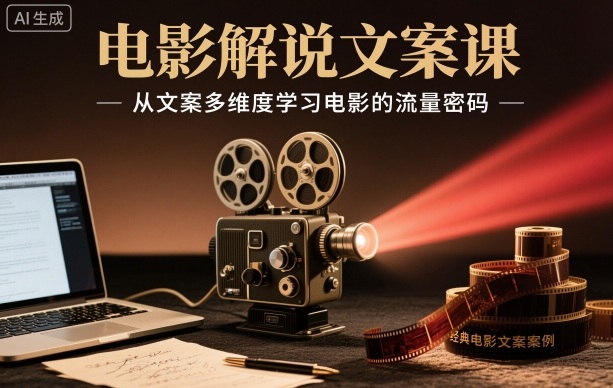 电影解说文案课，从文案多维度学习电影的流量密码-87创业网