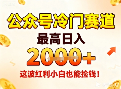 公众号冷门赛道，最高日入1k+，这波红利小白也能捡钱！-87创业网