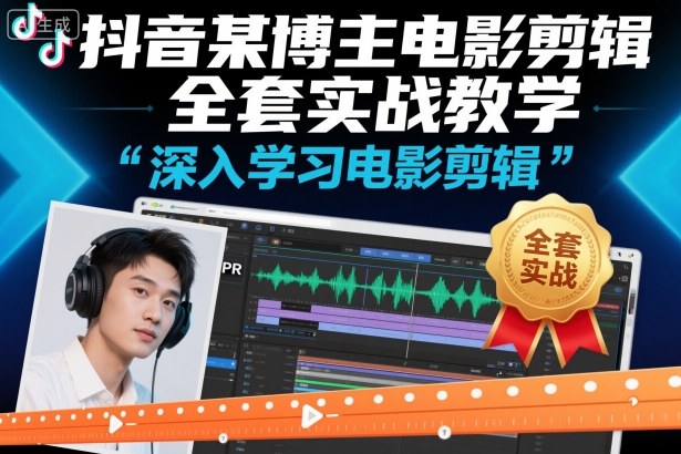 抖音某博主电影剪辑全套实战教学，深入学习电影剪辑-87创业网