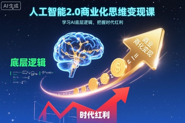 人工智能2.0商业化思维变现课，学习AI底层逻辑，把握时代红利-87创业网