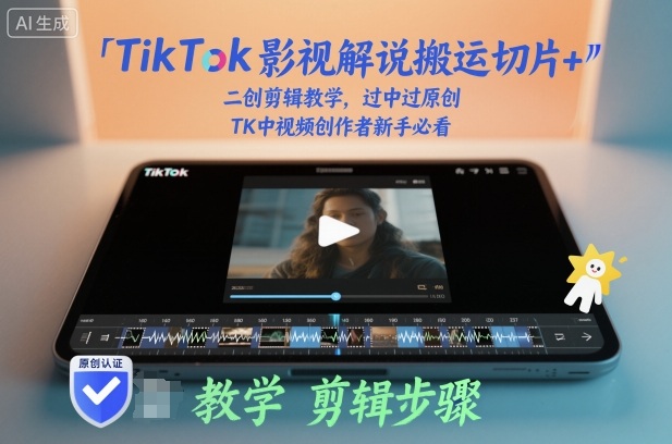 TikTok影视解说搬运切片+二创剪辑教学，过中过原创，TK中视频创作者新手必看-87创业网