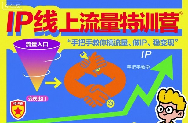 IP线上流量特训营，手把手教你搞流量、做IP、稳变现-87创业网