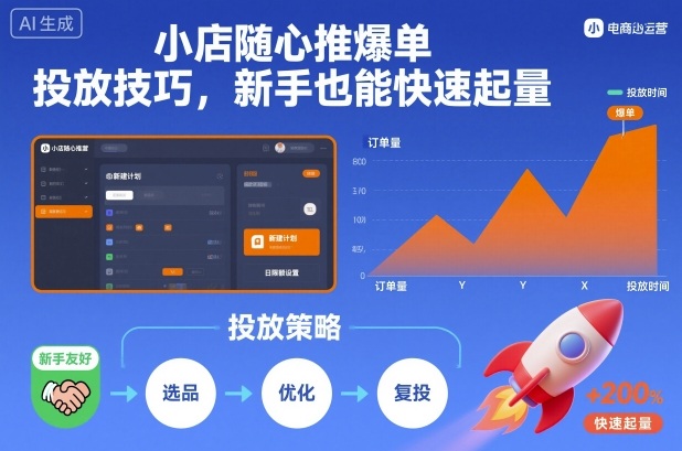 小店随心推爆单投放技巧，新手也能快速起量-87创业网