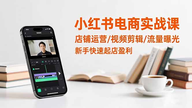 小红书电商实战课：店铺运营/视频剪辑/流量曝光，新手快速起店盈利-87创业网