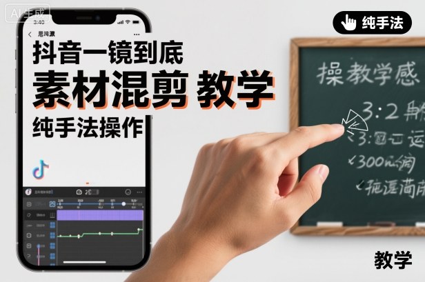 抖音一镜到底素材混剪教学，纯手法操作-87创业网