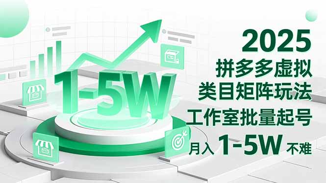 2025 拼多多虚拟类目矩阵玩法，工作室批量起号，月入 1-5W 不难-87创业网