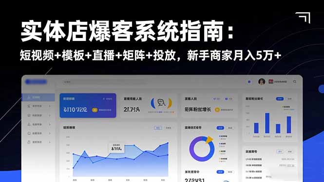实体店爆客系统指南：短视频+模板+直播+矩阵+投放，新手商家月入5万+-87创业网