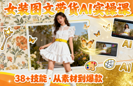 女装图文带货的AI实操课-87创业网