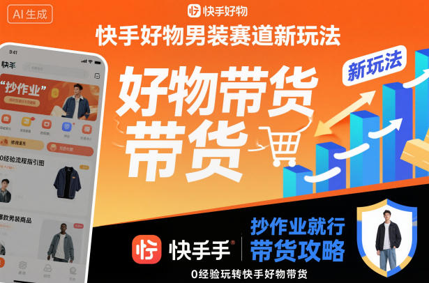 快手好物男装赛道新玩法，抄作业就行，0经验玩转快手好物带货-87创业网