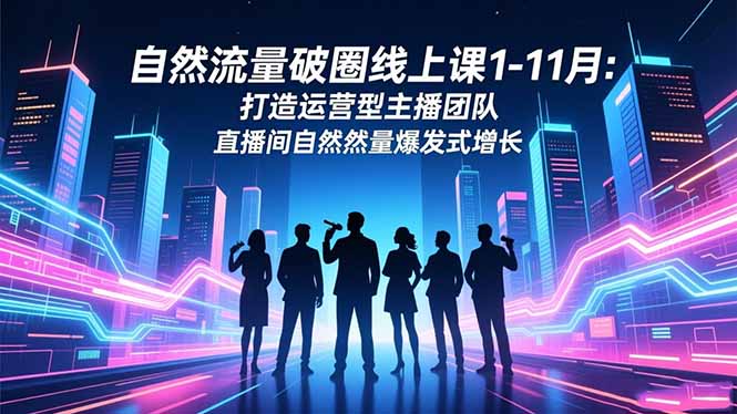 自然流量破圈线上课1-11月：打造运营型主播团队 直播间自然流量爆发式增长-87创业网