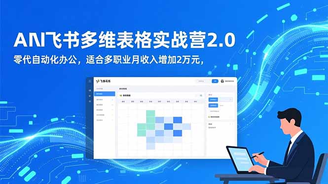 AI+飞书多维表格实战营2.0：零代码自动化办公，适合多职业月收入增加2万元-87创业网