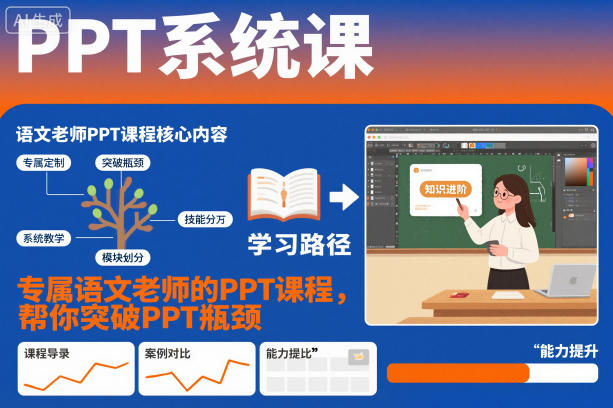 PPT系统课，专属语文老师的PPT课程，帮你突破PPT瓶颈-87创业网