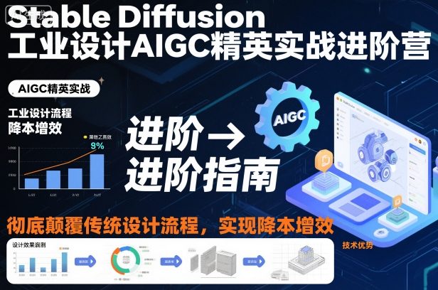 Stable Diffusion工业设计AIGC精英实战进阶营，彻底颠覆传统设计流程，实现降本增效-87创业网