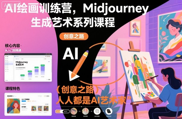 AI绘画训练营，Midjourney生成艺术系列课程，人人都是AI艺术家-87创业网