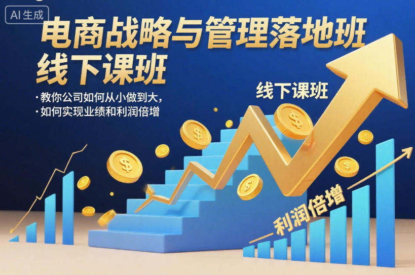电商战略与管理落地班线下课，教你公司如何从小做到大，如何实现业绩和利润倍增【录音】-87创业网