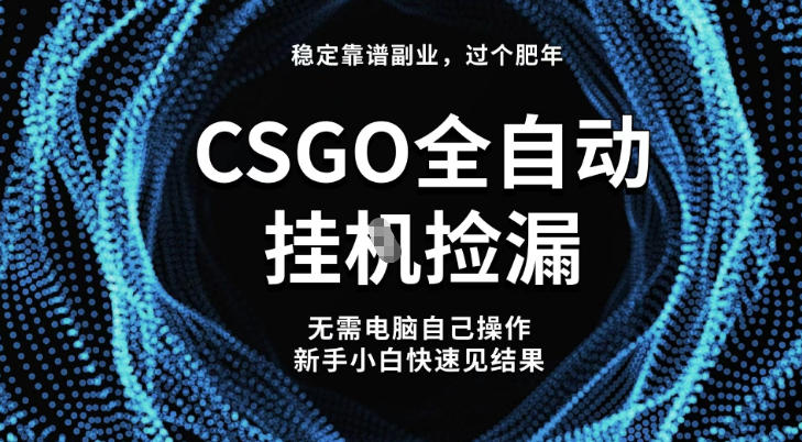 【稳定副业】全球最热门游戏CSGO全自动捡漏，最新玩法，新手小白日入5张+【揭秘】-87创业网