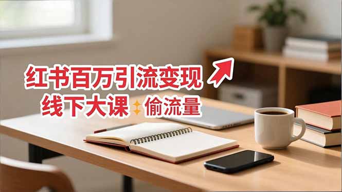 小红书百万引流变现-11月线下大课：分享从0到百万引流路径，手把手教偷流量、拿结果-87创业网