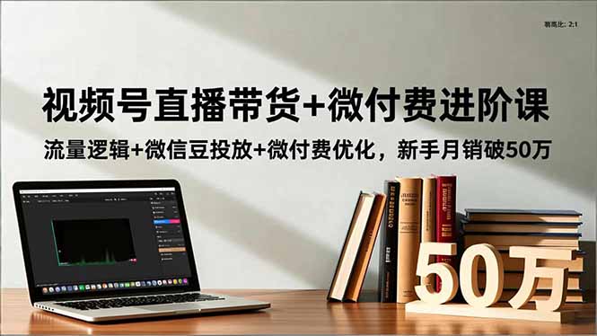 视频号直播带货+微付费进阶课：流量逻辑+微信豆投放+微付费优化，新手月销破50万-87创业网