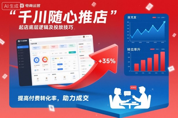 千川随心推起店底层逻辑及投放技巧，提高付费转化率，助力成交-87创业网