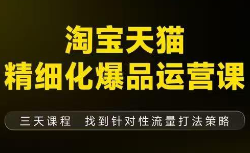 猫课子幽·淘宝天猫精细化爆品运营【音频+字幕+文档】(9月12-14杭州线下课)-87创业网