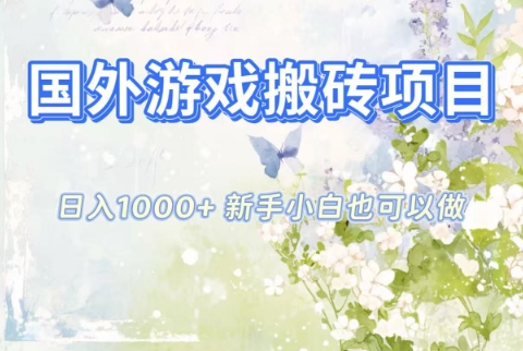 国外游戏搬砖项目，日入1k+，全自动解放双手，新手小白也可做【揭秘】-87创业网