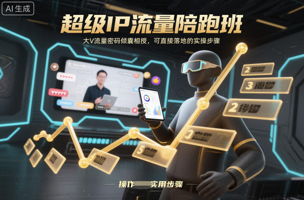 超级IP流量陪跑班，大V流量密码倾囊相授，可直接落地的实操步骤-87创业网