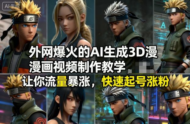 外网爆火的AI生成3D漫画视频制作教学，让你流量暴涨，快速起号涨粉！-87创业网