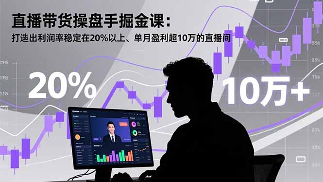 直播带货操盘手掘金课：打造出利润率稳定在20%以上、单月盈利超10万的直播间-87创业网