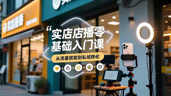 实体店播零基础入门课，实体店+短视频+直播+微信生态+私域社群，从流量获取到私域转化-87创业网