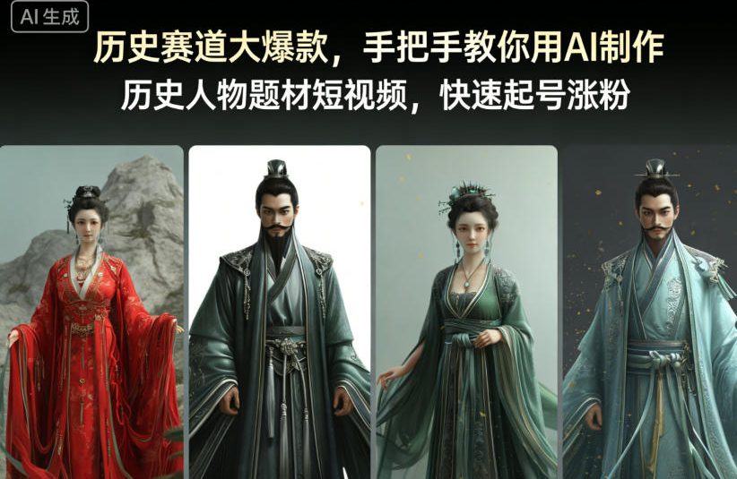 历史赛道大爆款，手把手教你用AI制作历史人物题材短视频，快速起号涨粉-87创业网