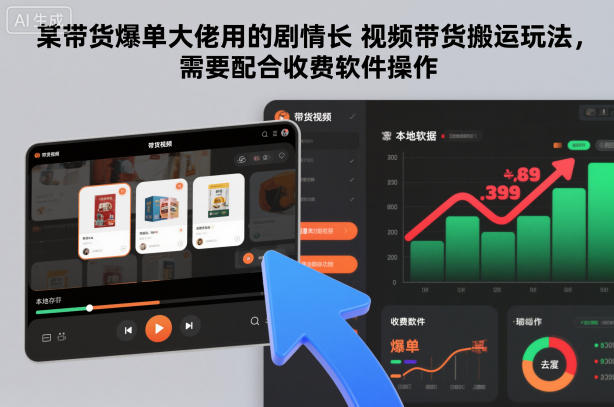 某带货爆单大佬用的剧情长视频带货搬运玩法，需要配合收费软件操作-87创业网
