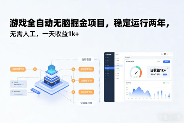 游戏全自动无脑掘金项目，稳定运行两年，无需人工，一天收益1k+【揭秘】-87创业网