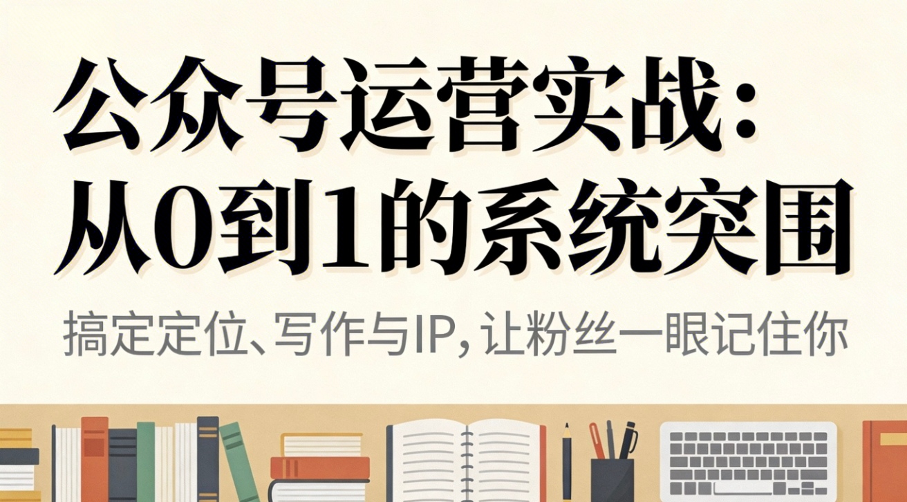 公众号运营实战：从0到1的系统突围-87创业网