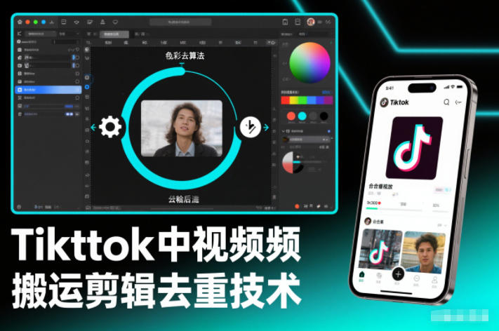 Tiktok中视频纯搬运剪辑去重技术，外来技术，自行测试-87创业网