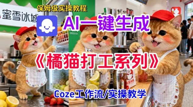 Coze扣子工作流一键生成胖橘猫打工短视频，保姆级实操搭建教学-87创业网