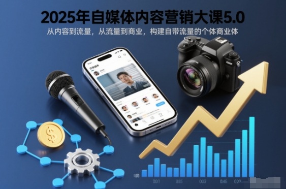 2025年自媒体内容营销大课5.0，从内容到流量，从流量到商业，构建自带流量的个体商业体-87创业网