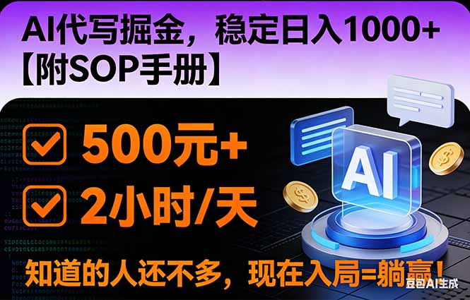 2026风口项目,AI代写掘金，稳定日入1000+，掌握核心技能【附SOP手册】-87创业网