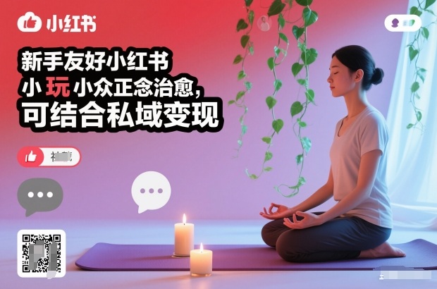 新手友好小红书小众正念治愈，玩法简单，可结合私域变现-87创业网