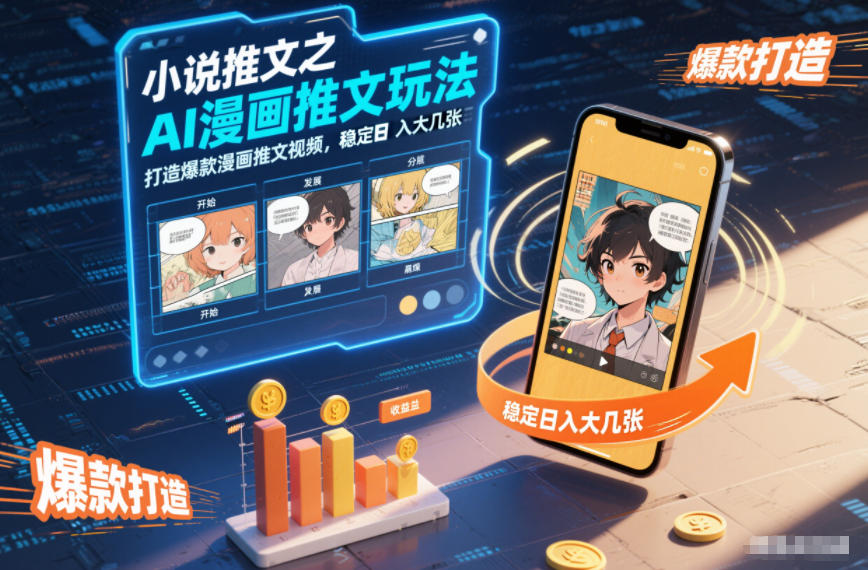 小说推文之AI漫画推文玩法，打造爆款漫画推文视频，稳定日入大几张-87创业网