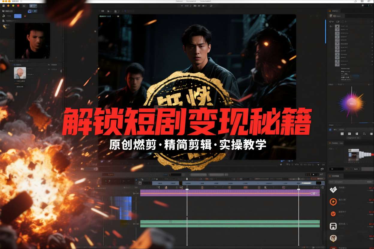 短剧拉新之原创燃剪精简剪辑实操课，解锁短剧变现秘籍-87创业网