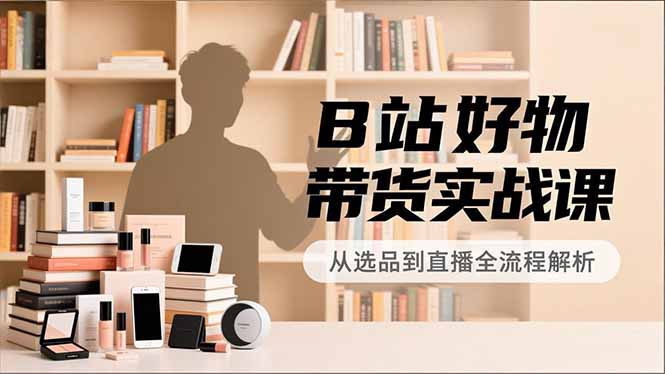 B站好物带货实战课，账号定位、选品拍摄、运营变现，全流程教学，实现UP主月入过万-87创业网