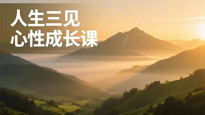 人生三见心性成长课，见天地众生自己，搞透人性安顿身心，活出清晰自我，内在富足无价-87创业网