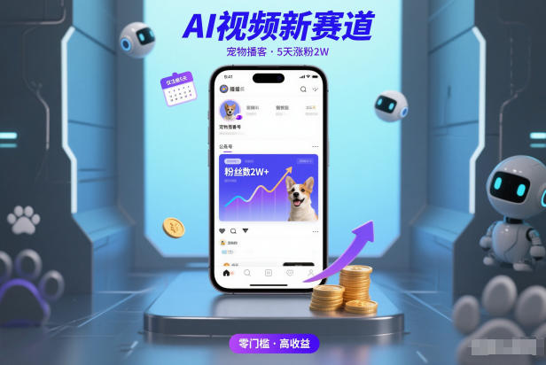 AI视频新赛道，宠物播客仅注册5天涨粉2W，收益非常可观-87创业网