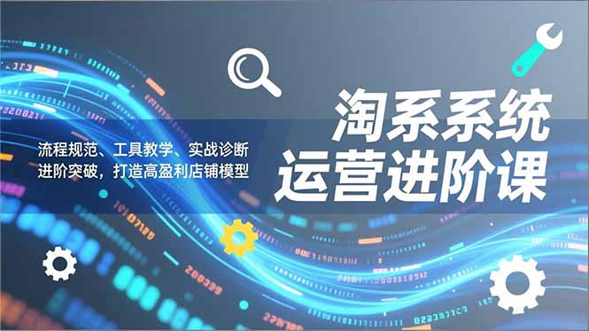 淘系系统运营进阶课2.0，流程规范、工具教学、实战诊断，进阶突破，打造高盈利店铺模型-87创业网